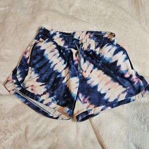 Athleta Blue and Pink Tie-Dye Athletic Shorts youth size 14